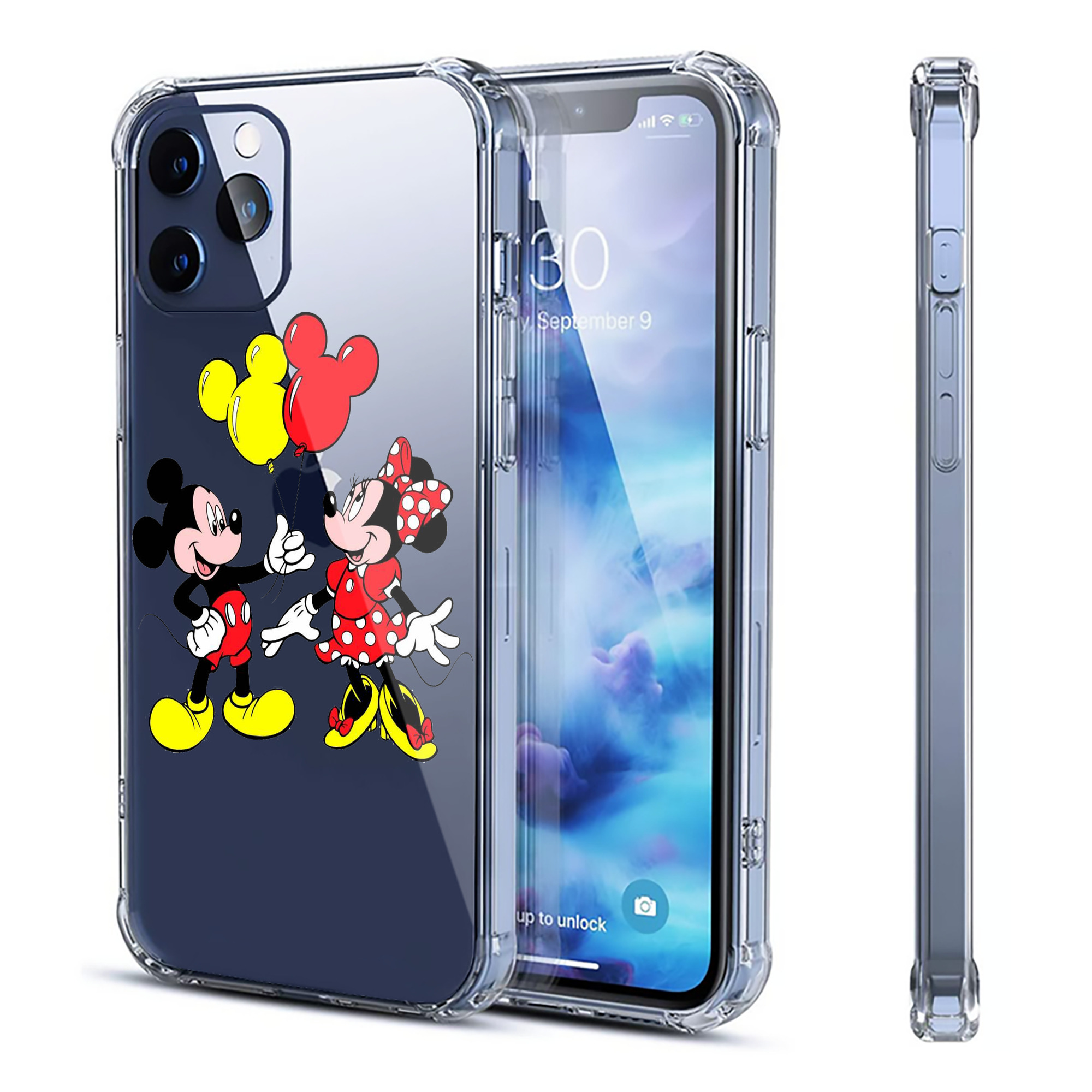 （画像用） ミッキーマウス Mickey Mouse 【iPhone 12シリーズ対応】透明スマホケース（クリアソフトケース）